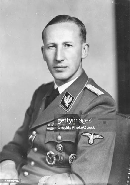 Portrait of German military and political leader and high-ranking Nazi official Reinhard Heydrich , late 1930s or early 1940s.