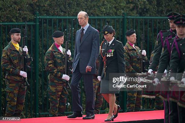 Prince Edward, Duke of Kent arrives to attend the official Belgian federal government ceremony to commemorate the bicentenary of the Battle of...