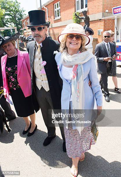 Jeremy Irons and Sinead Cusack attends Ladies Day on day 3 of Royal Ascot at Ascot Racecourse on June 18, 2015 in Ascot, England.