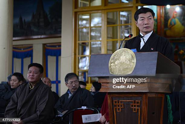 Sikyong of the Central Tibetan Administration, Lobsang Sangay addresses a ceremony in McLeodganj on March 10 held to mark the 55th anniversary of the...