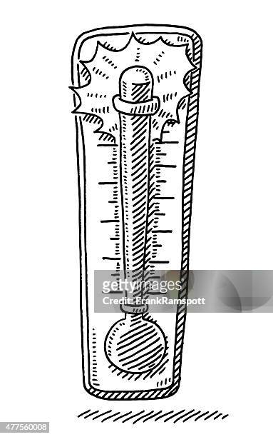 warmen temperaturen auf dem thermometer zeichnung - temperature gauge stock-grafiken, -clipart, -cartoons und -symbole