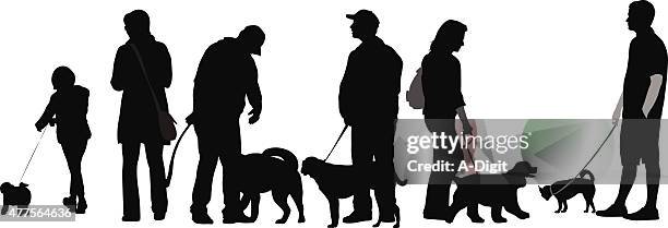 canine pets - guy walking dog stock illustrations