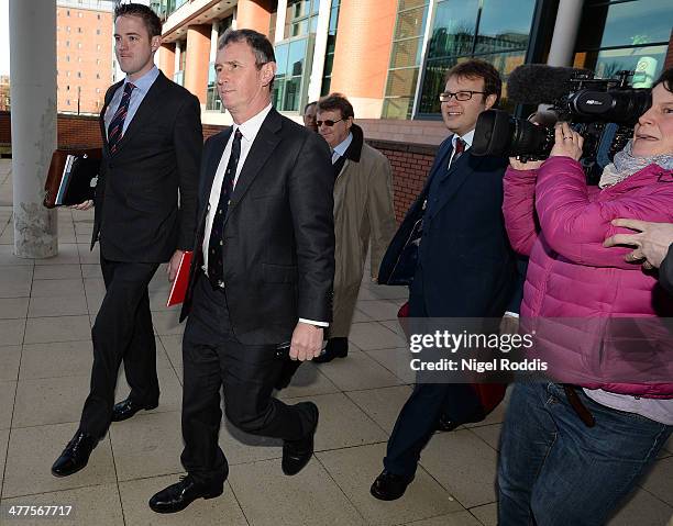 Nigel Evans MP for Ribble Valley arrives at Preston Crown Court for the first day of his trial for sexual offences on March 10, 2014 in Preston,...