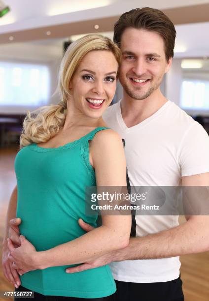 Alexander Klaws and Isabel Edvardsson pose at a photo call for the television competition 'Let's Dance' on March 10, 2014 in Muenster, Germany. On...
