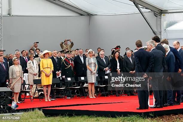 European royals including Grand Duchess Maria Teresa of Luxembourg, Queen Mathilde of Belgium and Queen Maxima of the Netherlands attend the Belgian...