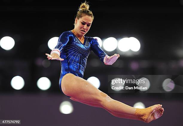 Giulia Steingruber of Switzerland competes on the Uneven Bars in the Women's Individual All-Around final on day six of the Baku 2015 European Games...