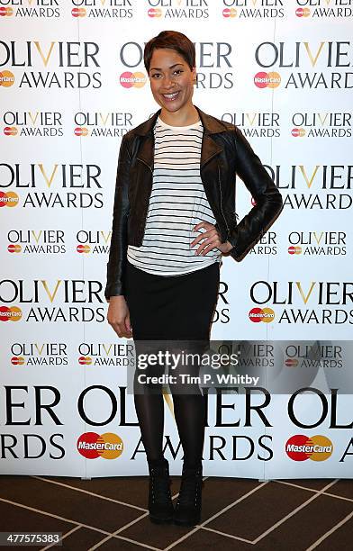 Cush Jumbo attends as The Laurence Olivier Awards nominees are announced at Rosewood London on March 10, 2014 in London, England.