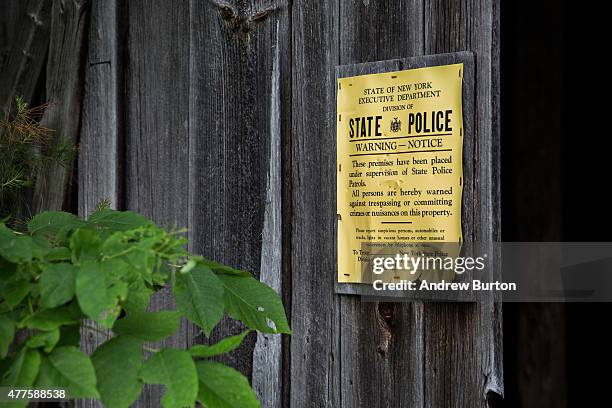 An abandoned building is seen near Clinton Correctional Facility on June 18, 2015 outside Dannemora, New York. Two convicted murderers were found...