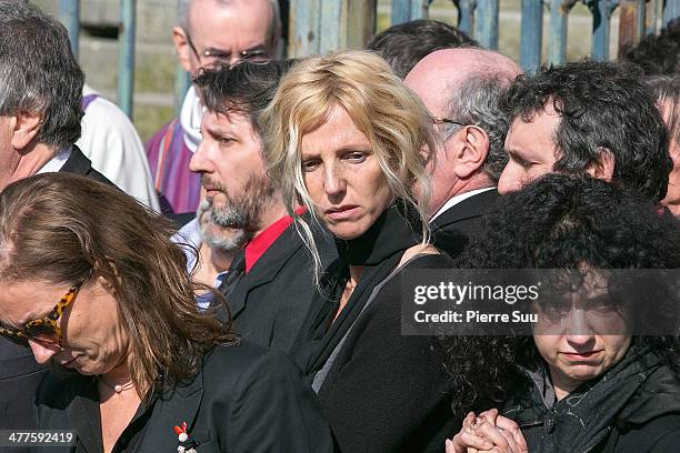 Sandrine Kiberlain attends the funeral of French Director Alain Resnais at Eglise Saint Vincent de Paul on March 10, 2014 in Paris, France.