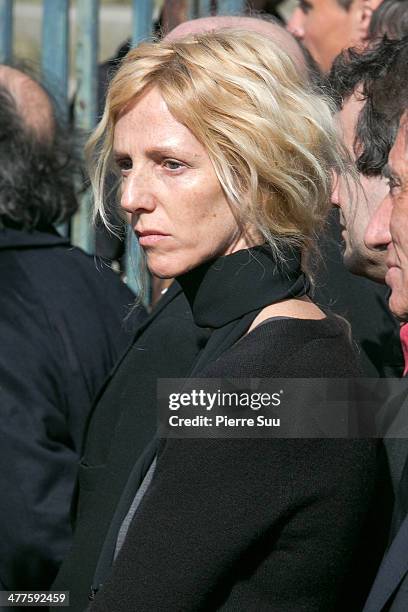 Sandrine Kiberlain attends the funeral of French Director Alain Resnais at Eglise Saint Vincent de Paul on March 10, 2014 in Paris, France.