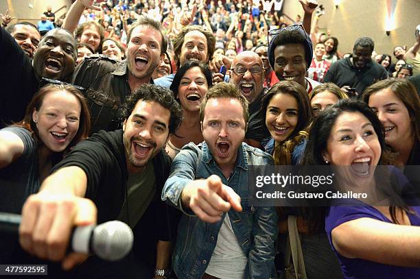 Ramon Rodriguez and Aaron Paul attends "Need for Speed" screening at Sunset Place on March 9, 2014 in Miami, Florida.