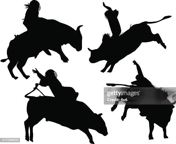 ilustraciones, imágenes clip art, dibujos animados e iconos de stock de rodeo monta de toro - monta de toro