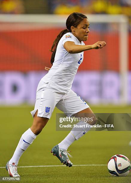 Alex Scott of England in action during the FIFA Womens's World Cup Group F match between England and Colombia at Olympic Stadium on June 17, 2015 in...