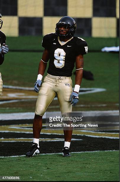 Eric King of the Wake Forest Demon Deacons looks on against the North Carolina Tar Heels on October 26, 2002.