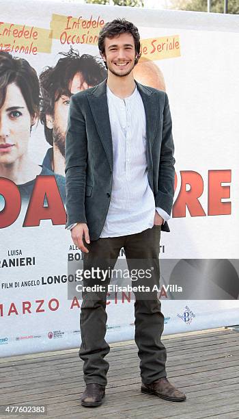 Actor Eugenio Franceschini attends 'Maldamore' photocall at Villa Borghese on March 10, 2014 in Rome, Italy.
