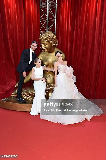Brian Dietzen, Elisabeth Harnois and Zoe McLellan attend the closing ceremony of the 55th Monte-Carlo Television Festival on June 18 in Monaco.