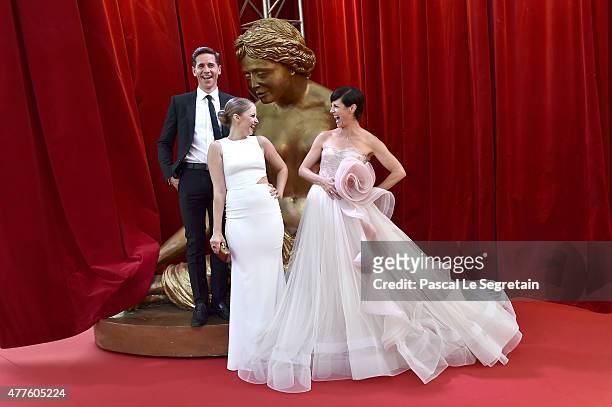 Brian Dietzen, Elisabeth Harnois and Zoe McLellan attend the closing ceremony of the 55th Monte-Carlo Television Festival on June 18 in Monaco.
