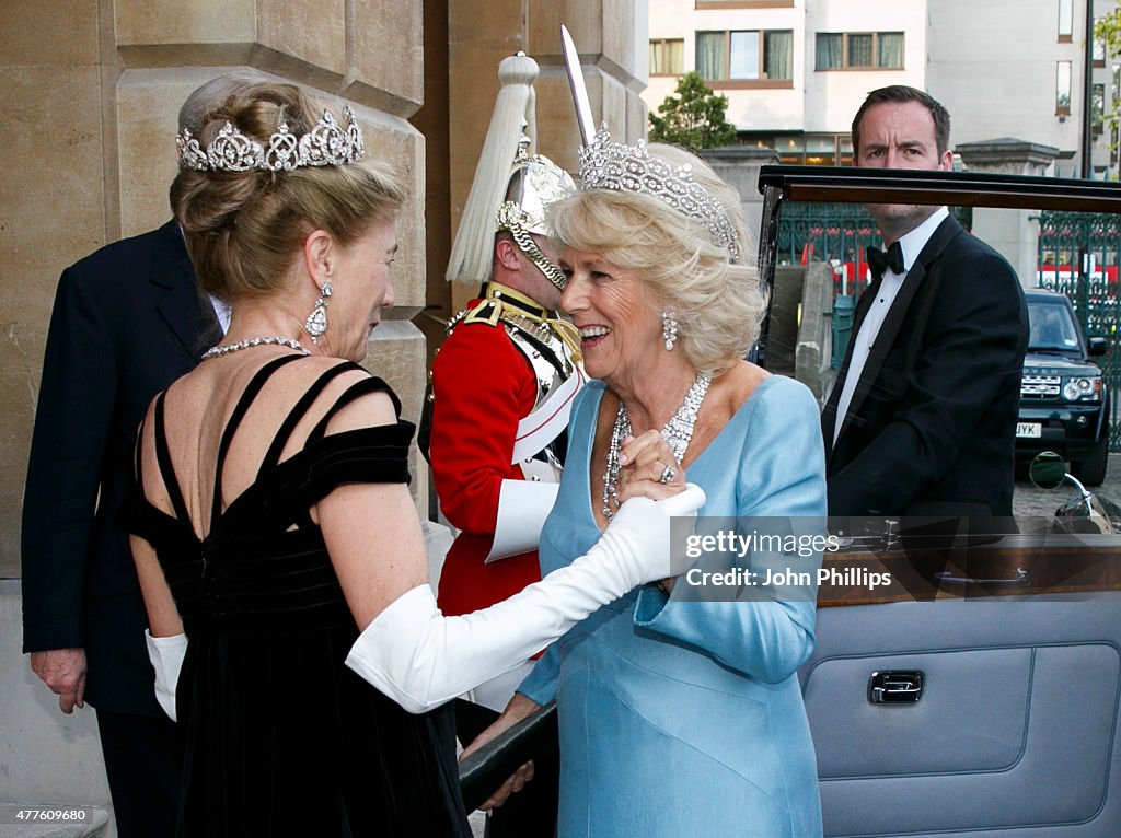 The Prince Of Wales & Duchess Of Cornwall Attend The Duke Of Wellington's Waterloo Banquet