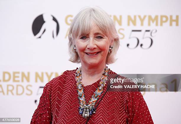 British actress Gemma Jones poses during the closing ceremony of the 55th Monte-Carlo Television Festival on June 18 in Monaco. AFP PHOTO / VALERY...