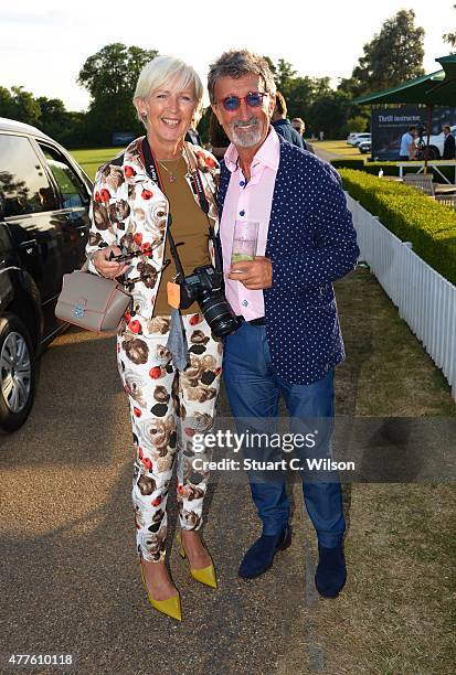Eddie Jordan and Marie Jordan attend the Laureus Polo Cup at Ham Polo Club on June 18, 2015 in Richmond upon Thames, England.
