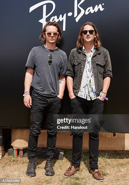 In this handout image supplied by Ray-Ban, Yak Band poses at the Ray-Ban Rooms at Barclaycard Presents British Summer Time in Hyde Park on June 18,...