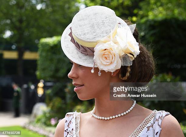Racegoer attends Ladies Day on day 3 of Royal Ascot on June 18, 2015 in Ascot, England.