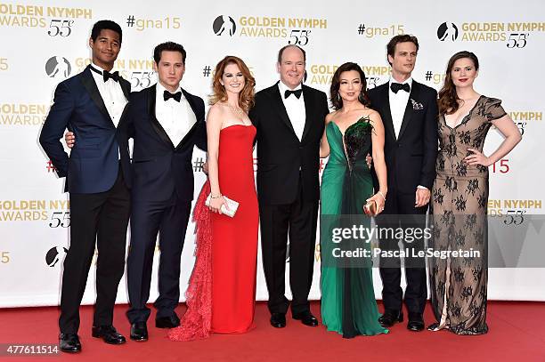 Alfred Enoch, Matt McGorry, Sarah Drew, Prince Albert of Monaco, Ming-Na Wen, Matthew Gray Gubler and Hayley Atwell attend the closing ceremony of...