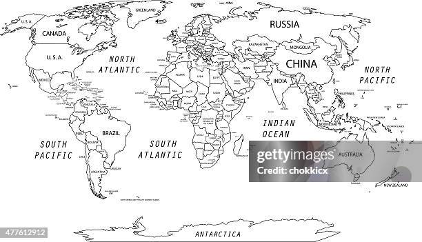 detailed world map - world map and detailed stock illustrations
