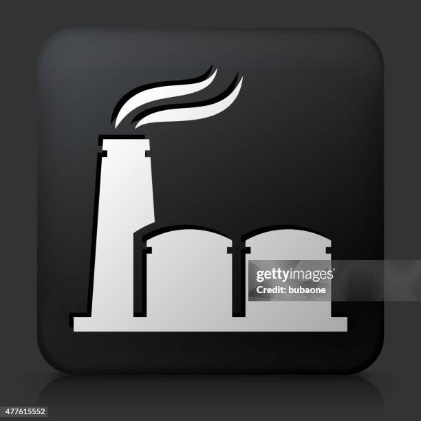 black square button with oil pump - hydraulic fracturing icons stock illustrations