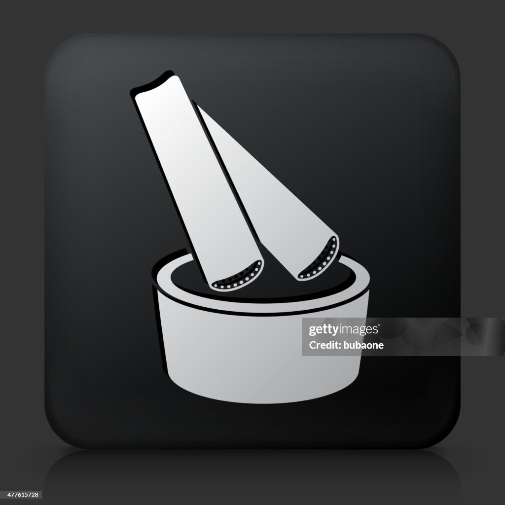 Black Square Button with Celery Dip
