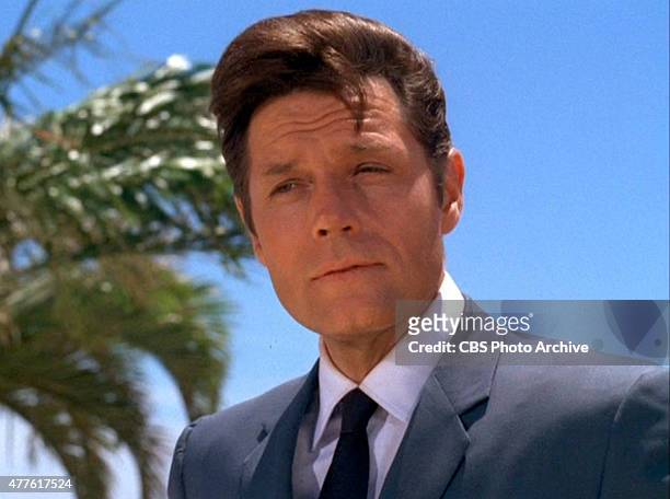 Jack Lord as Steve McGarrett in "Full Fathom Five". Original air date September 26, 1968. Season 1, Episode 1. Image is a frame grab.