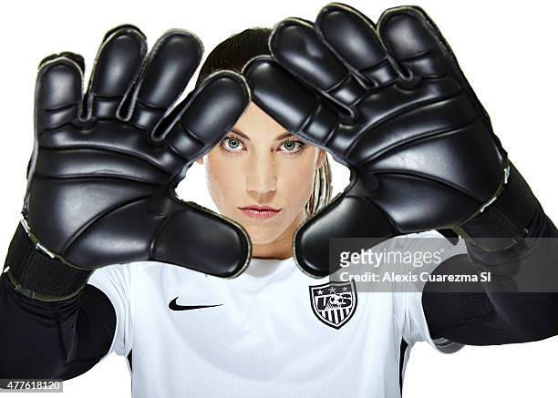 United States National Soccer team member, Hope Solo is photographed for Sports Illustrated on May 2, 2015 in Newport Beach, California. PUBLISHED...