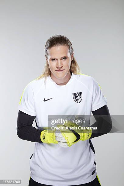 United States National Soccer team member, Alyssa Naeher is photographed for Sports Illustrated on May 2, 2015 in Newport Beach, California....