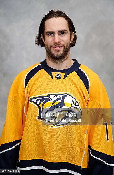 Patrick Eaves of the Nashville Predators at Bridgestone Arena on March 6, 2014 in Nashville, Tennessee.