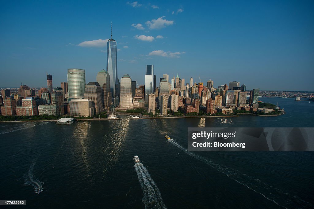 Aerials Of New York And New Jersey Infrastructure As Stocks Rally With Gold, Dollar Falls On Fed Rate View