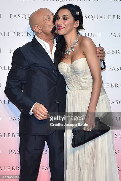 Pasquale Bruni and Eugenia Bruni attend Pasquale Bruni - Giardini Segreti Cocktail Party on June 18, 2015 in Milan, Italy.