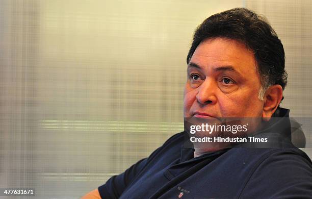 Bollywood actor Rishi Kapoor during an interview on March 10, 2014 in Chandigarh, India.