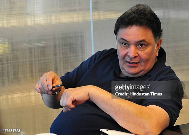 Bollywood actor Rishi Kapoor during an interview on March 10, 2014 in Chandigarh, India.