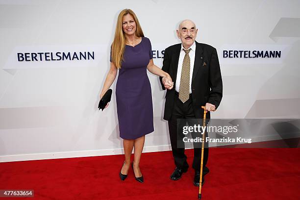 Maxi Biewer and Artur Brauner attend the Bertelsmann Summer Party on June 18, 2015 in Berlin, Germany.