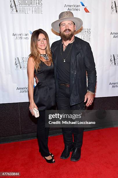 Shelly Brown and singer Zac Brown attend the Songwriters Hall Of Fame 46th Annual Induction And Awards at Marriott Marquis Hotel on June 18, 2015 in...