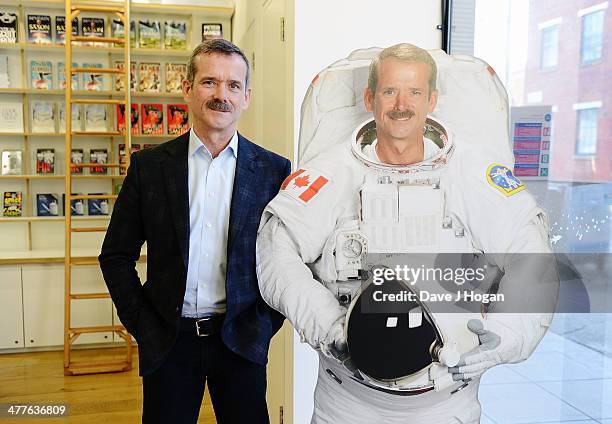 Former astronaut Chris Hadfield poses during the Live From Space link up to the International Space Station in London. The show will be aired on...