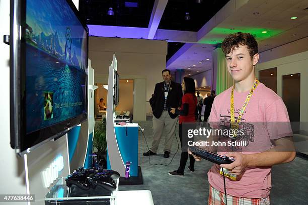 Nolan Gould attends Nintendo hosts celebrities at 2015 E3 Gaming Convention at Los Angeles Convention Center on June 18, 2015 in Los Angeles,...