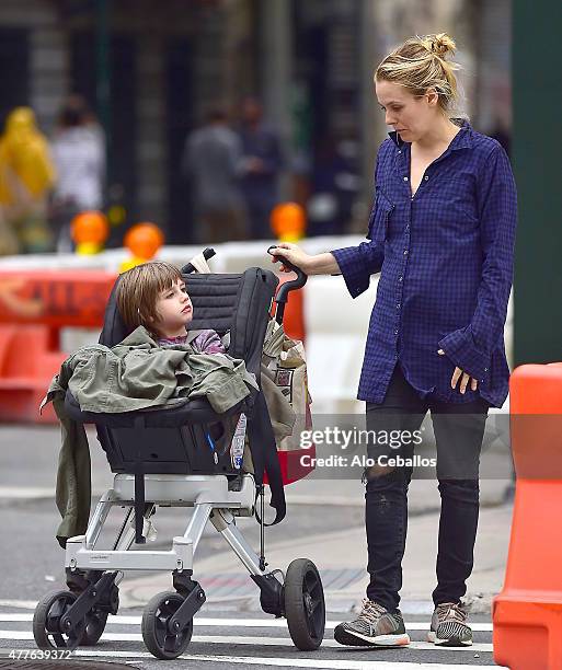 Alicia Silverstone and Bear Blu Jarecki are seen in soho on June 18, 2015 in New York City.