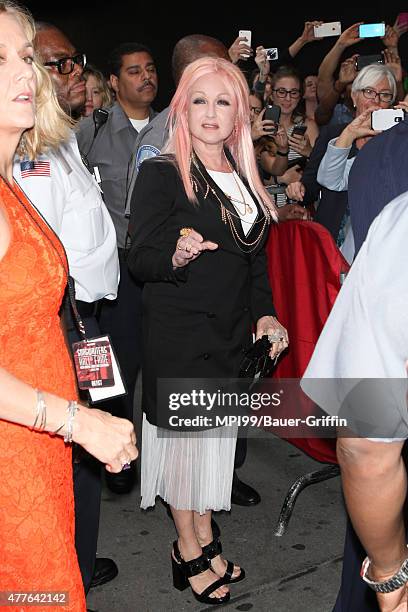 Cyndi Lauper seen arriving to the Songwriters Hall Of Fame 2015 46th Annual Induction and Awards Gala on June 18, 2015 in New York City.