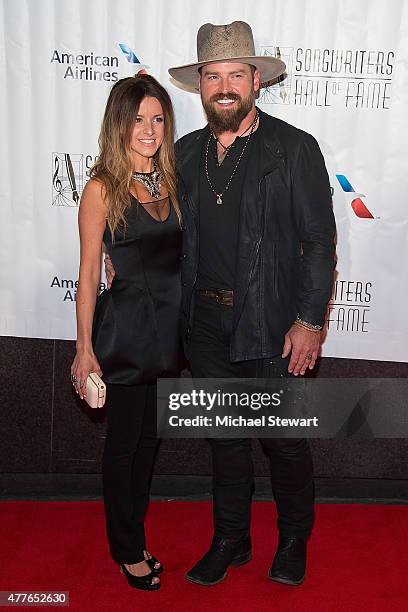 Shelly Brown and singer Zac Brown attend the Songwriters Hall of Fame 46th Annual Induction and Awards at Marriott Marquis Hotel on June 18, 2015 in...