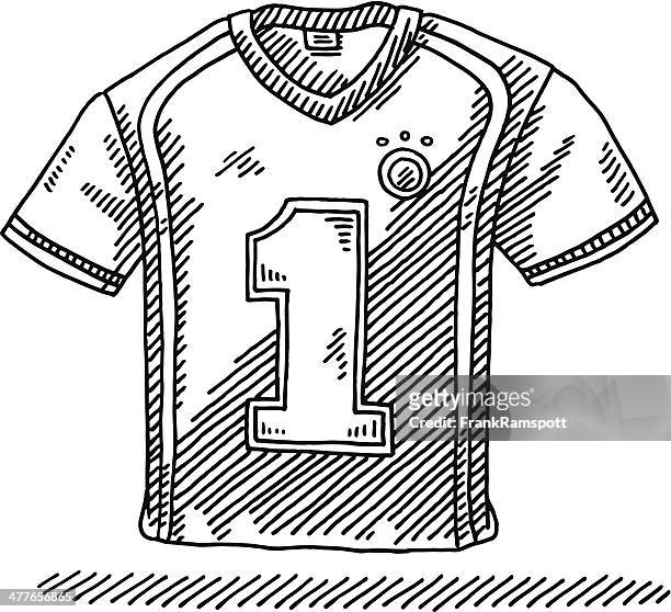 ilustrações de stock, clip art, desenhos animados e ícones de camisola de futebol número 1 desenho - top