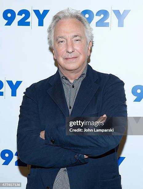 Alan Rickman attends Reel Pieces with Annette Insdorf preview of "A Little Chaos" at 92nd Street Y on June 18, 2015 in New York City.