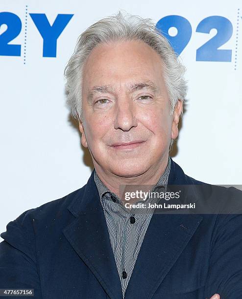 Alan Rickman attends Reel Pieces with Annette Insdorf preview of "A Little Chaos" at 92nd Street Y on June 18, 2015 in New York City.