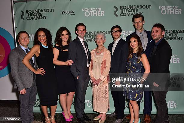 Joshua Harmon, Carra Patterson, Lindsay Mendez, Luke Smith, Barbara Barrie, Gideon Glick, Sas Goldberg, John Behlman, and Trip Cullman attend the...