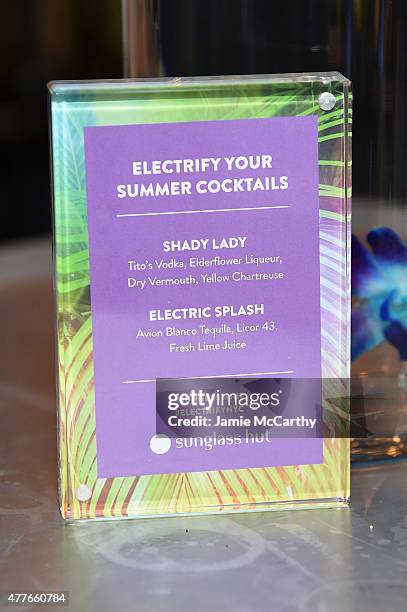 View of atmosphere during the Sunglass Hut celebration "Electrify Your Summer" with Georgia May Jagger, Chanel Iman & Nick Fouquet on June 18, 2015...